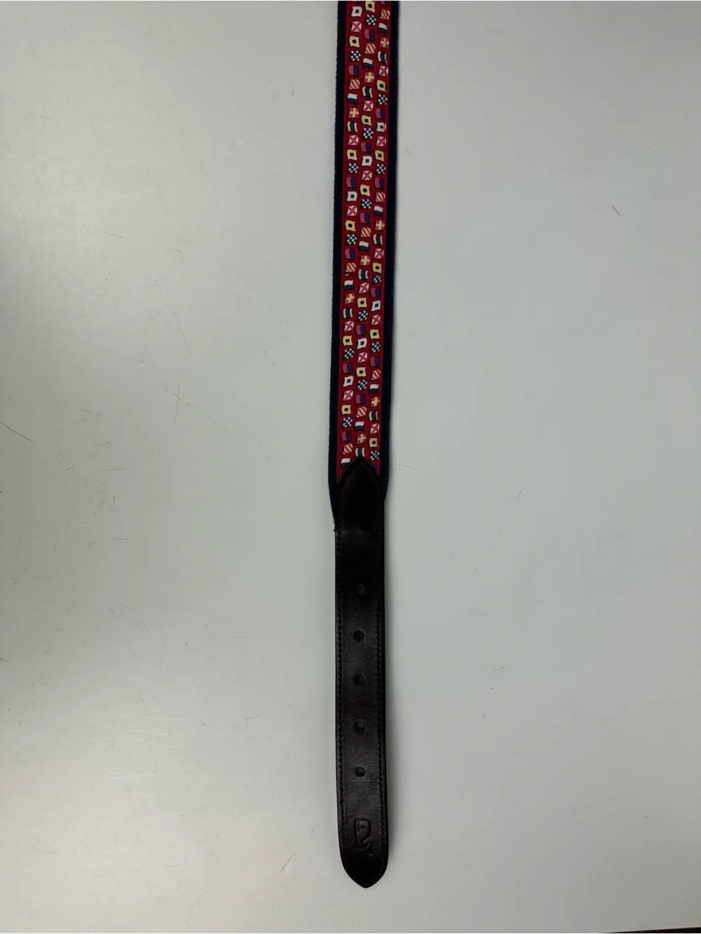 Vineyard Vines Maritime Signal Flag Belt with Brass Buckle